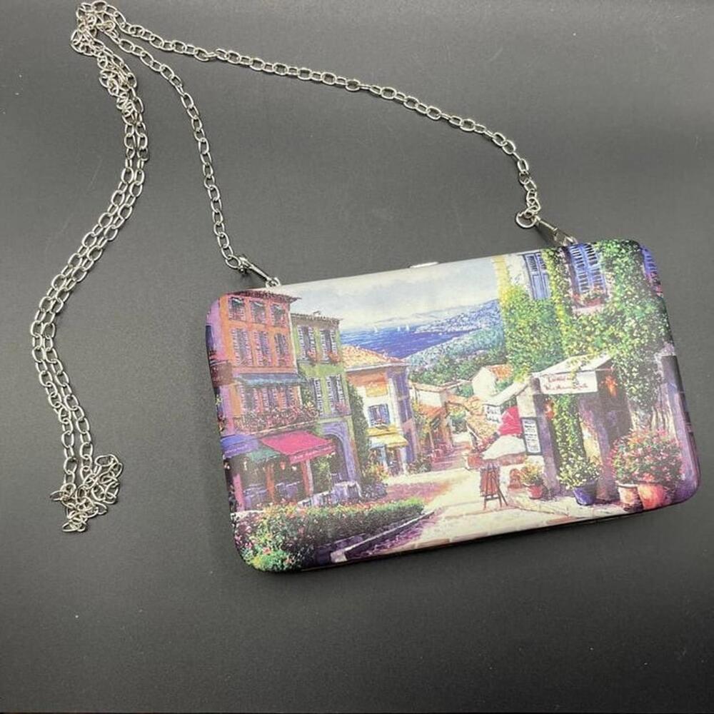 Leather “European Cafe” Crossbody Shoulder Bag Handbag Wallet Boho Chic